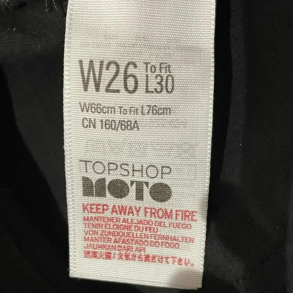 TopShop Moto Jamie Racing Stripes Skinny Jeans Black Size 26/30